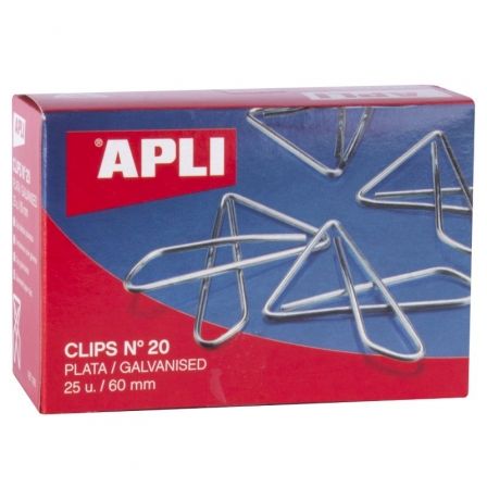 Apli Clips Mariposa Nº 20 de 60 mm, Plata